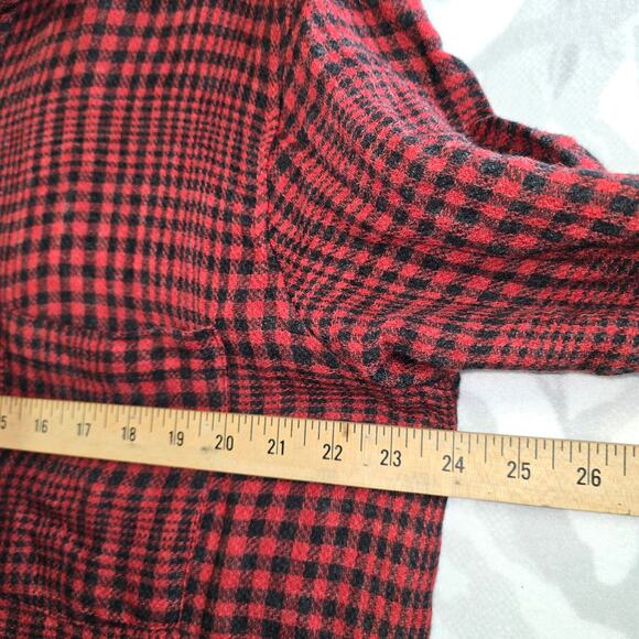 Zara Relaxed Fit Plaid Red/Black Women's Flannel Button Up Size XL - Picture 6 of 9